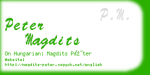 peter magdits business card